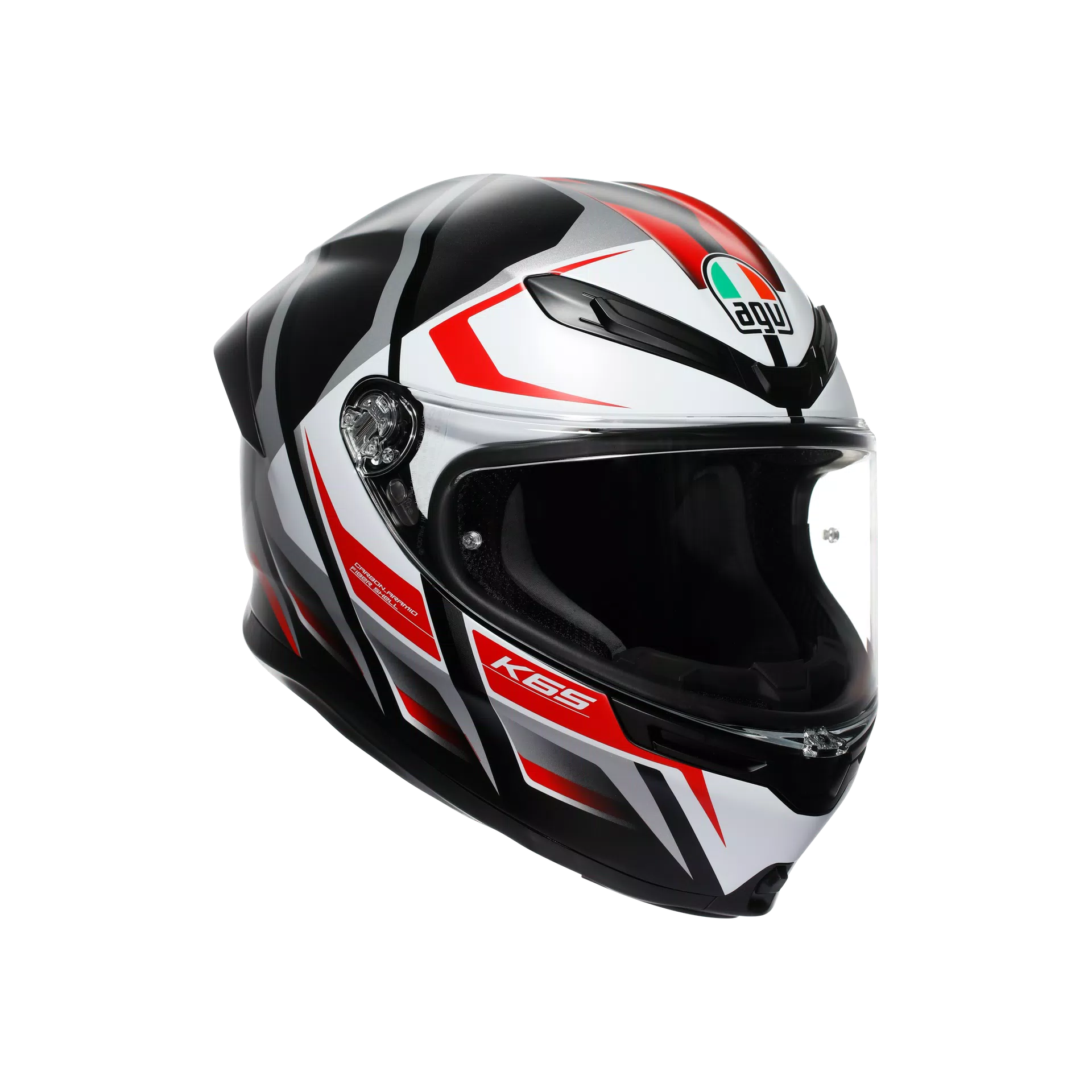 AGV K6 S kaciga Karve Matt Crna/Bijela/Crvena | 2118395001025 