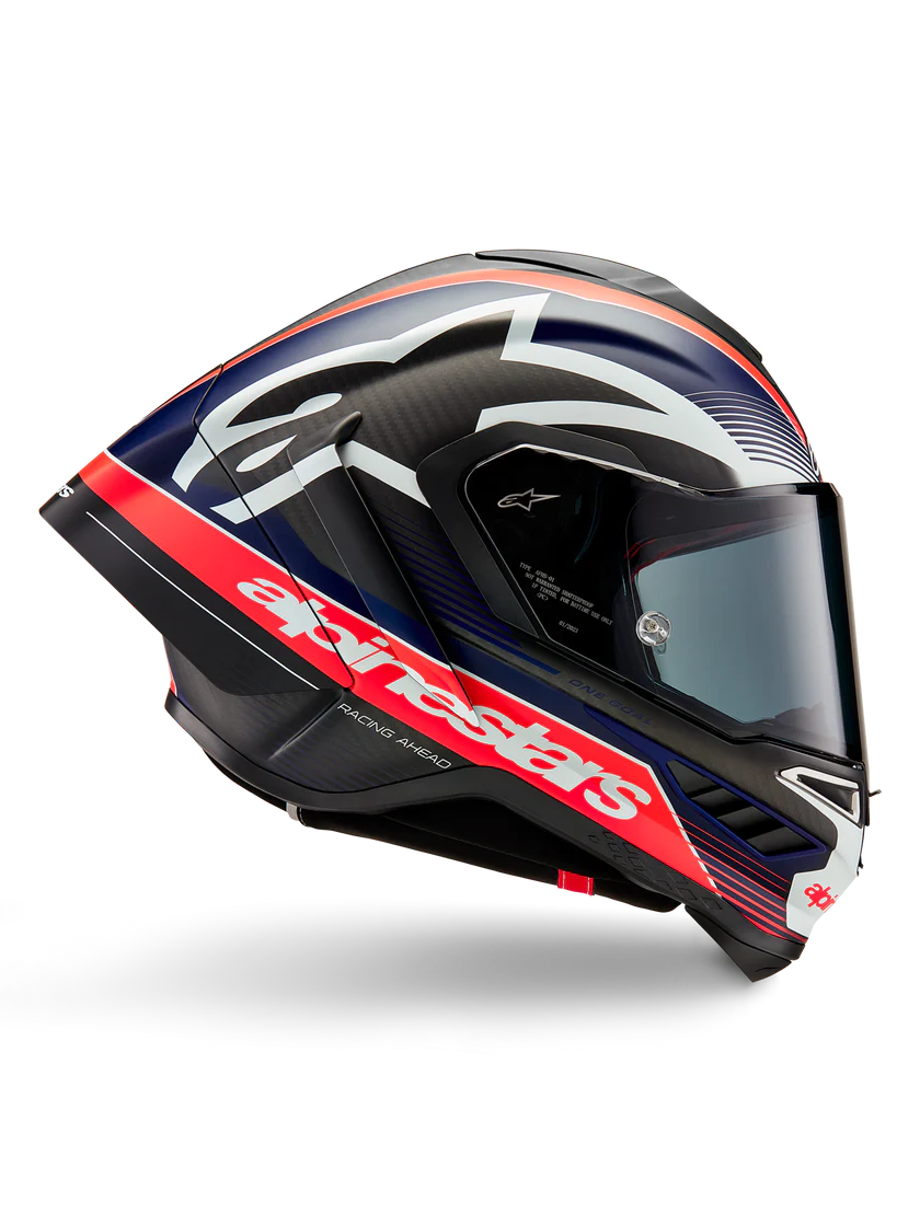 Alpinestars Supertech R10 Team kaciga Carbon Carb Crvena Fluo Tamnoplava Mat 8200224-1383 