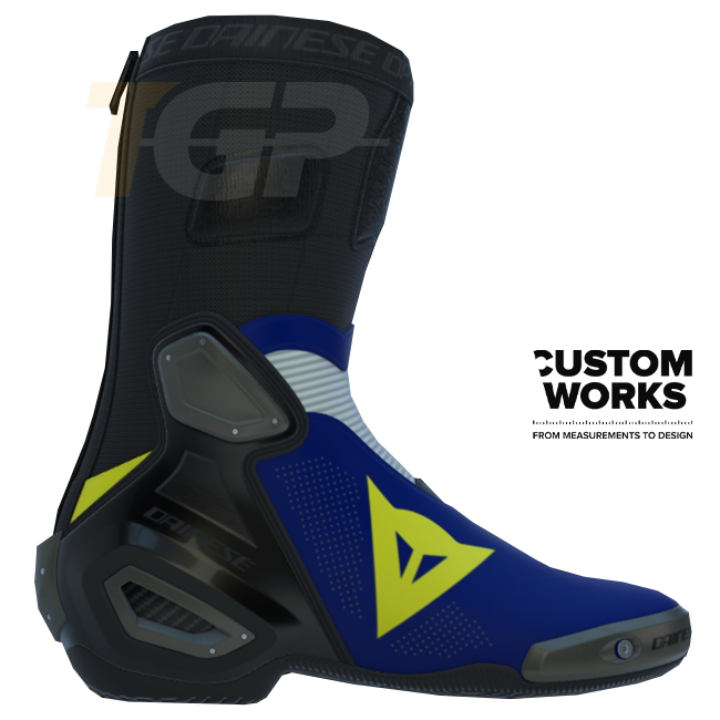 Dainese Axial 2 Air racing i cestovne motociklističke čizme | Muškarci | Yamaha plava / bijela / fluo žuta | Custom Works 