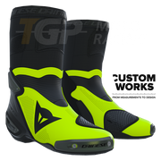 Dainese Axial 2 Air Racing i cestovne motociklističke čizme | Muškarci | Crna / Fluogelb | Custom Works 