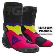 Dainese Axial 2 Air Racing i ulične motociklističke čizme | Muškarci | Fuxia / Viola / Fluogelb | Custom Works 