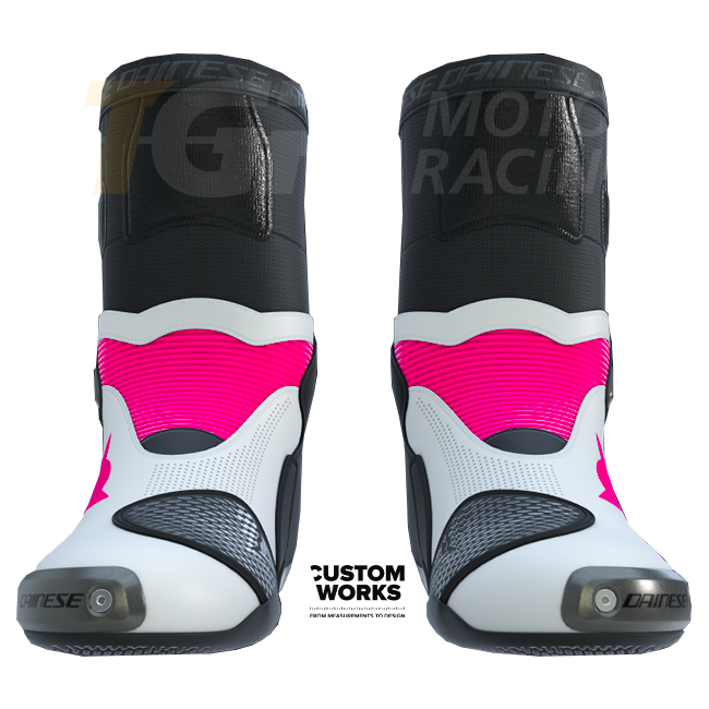 Dainese Axial 2 Air racing i cestovne motociklističke čizme | Muškarci | Fuxia / Bijela | Custom Works 