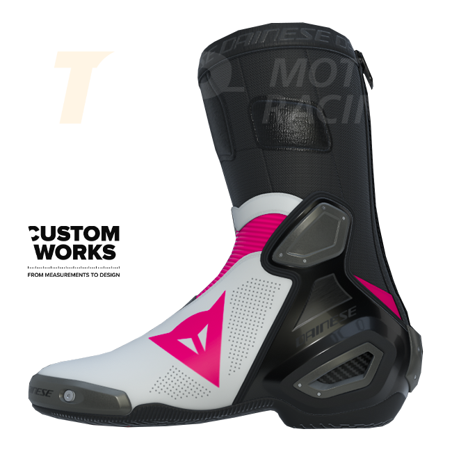 Dainese Axial 2 Air racing i cestovne motociklističke čizme | Muškarci | Fuxia / Bijela | Custom Works 