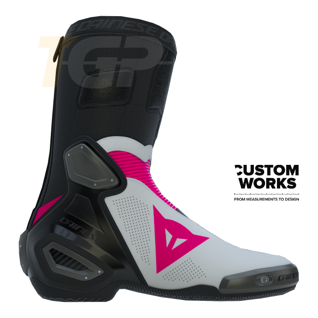 Dainese Axial 2 Air racing i cestovne motociklističke čizme | Muškarci | Fuxia / Bijela | Custom Works 