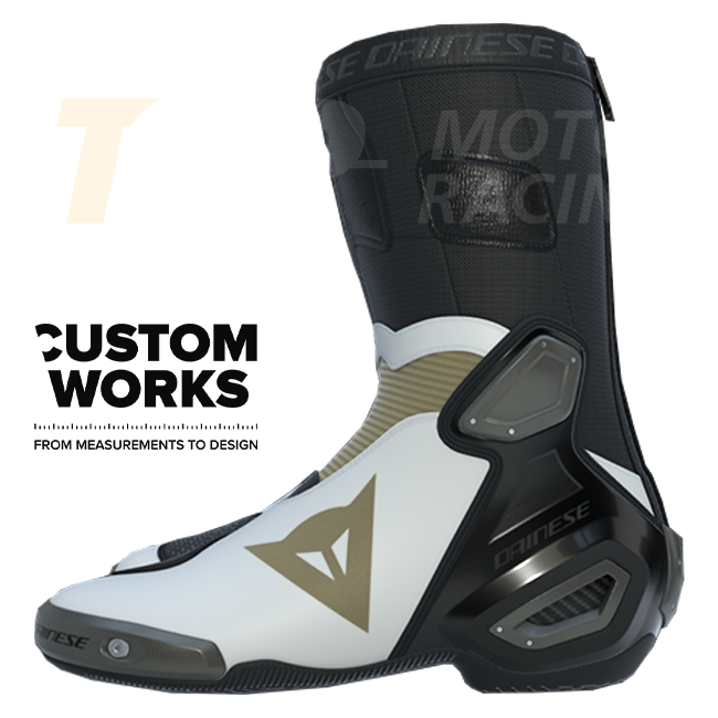Dainese Axial 2 Racing i cestovne motociklističke čizme | Muškarci | biserno bijela / magnezij | Custom Works 