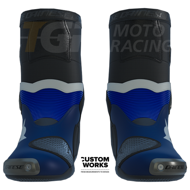 Dainese Axial 2 Racing und Straßen Motorradstiefel Prima Pramac Yamaha MotoGP Replica | Herren | Lila / Yamaha Blau / Weiß | Custom Works