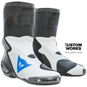 Dainese Axial 2 Air Racing i ulične motociklističke čizme | Muškarci | Bijela / Nebesko plava | Custom Works 