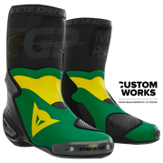 Dainese Axial 2 Racing i cestovne motociklističke čizme | Muškarci | Šumsko zelena / Žuta | Custom Works 