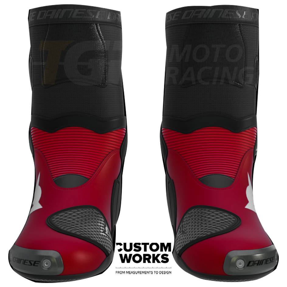 Dainese Axial 2 Racing i ulične motociklističke čizme Nicolò Bulega Replica 2026 | Muškarci | Dainese crvena / bijela | Custom Works 