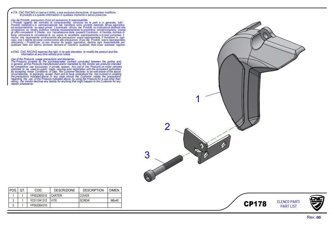CNC Racing aluminijska zaštita lančanika Ducati Panigale V4/S/R (25-26) CP178 