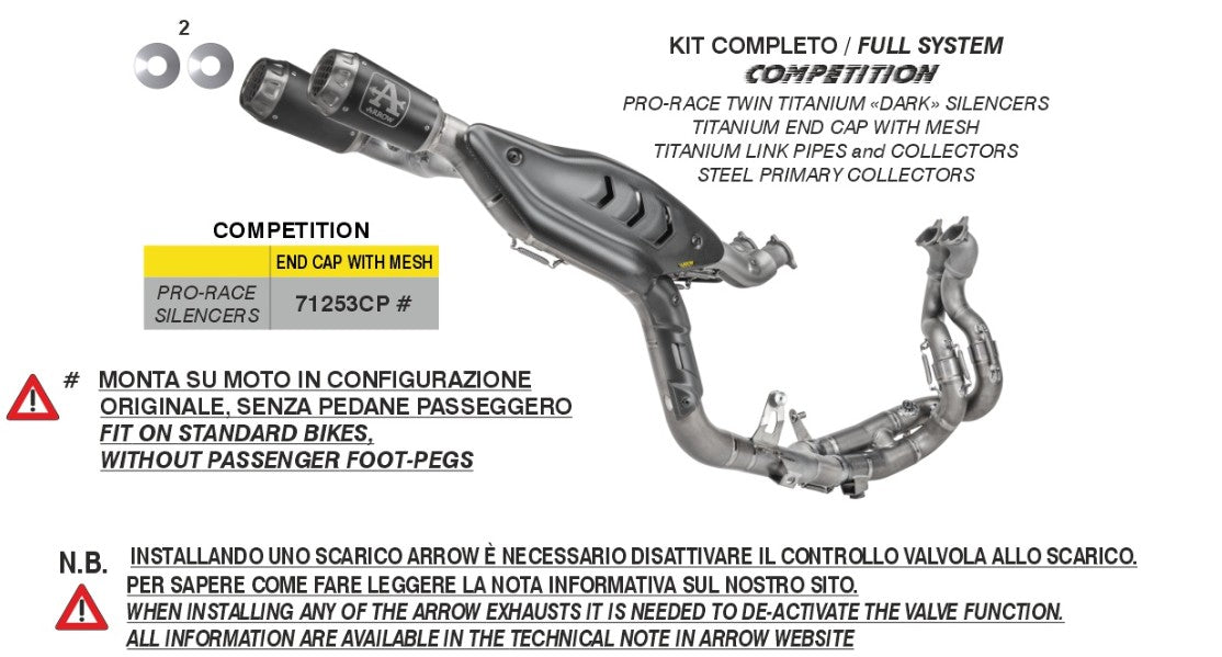 Arrow Competition kompletna ispušna sustava Titanium Ducati Panigale V4/S (25-26) 71253CP 