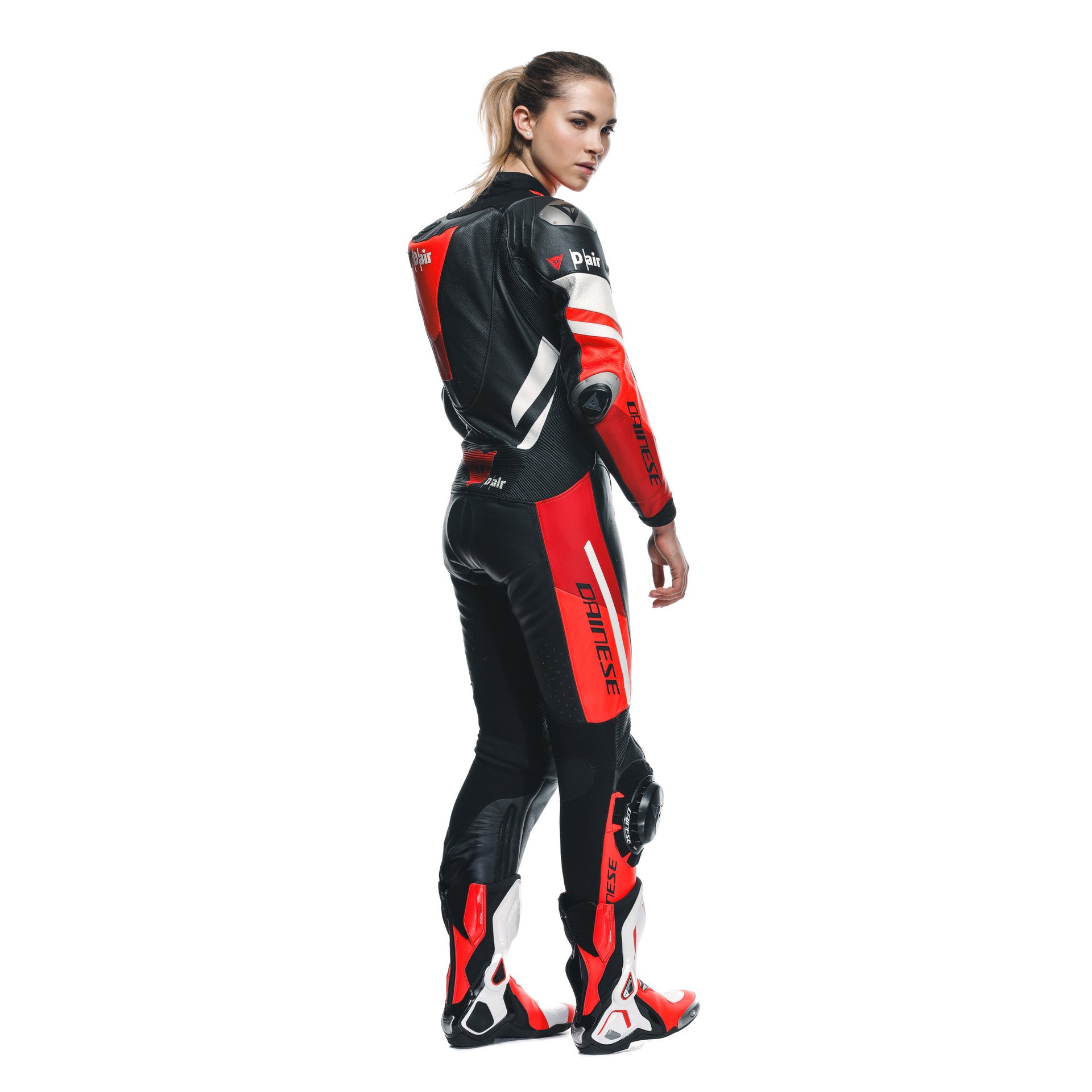 Dainese Misano 3 Lady D-AIR® Kombinezon Kožno odijelo – Perforirani zračni jastučić trkaći odijelo | Žene | Crvena 