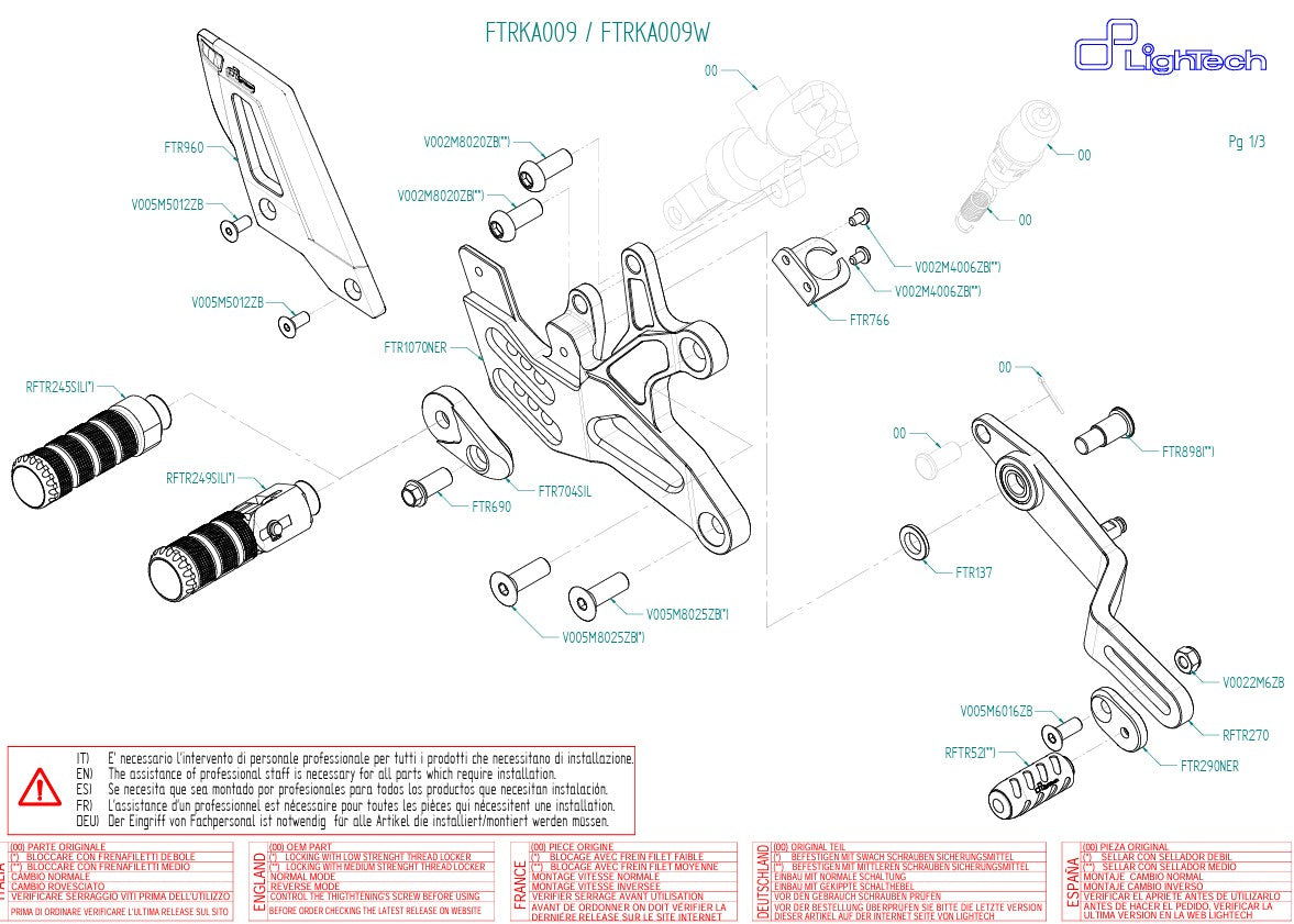 Sustav za prebacivanje LighTech za Kawasaki ZX-6R/636/RR (05-26) FTRKA009/W 