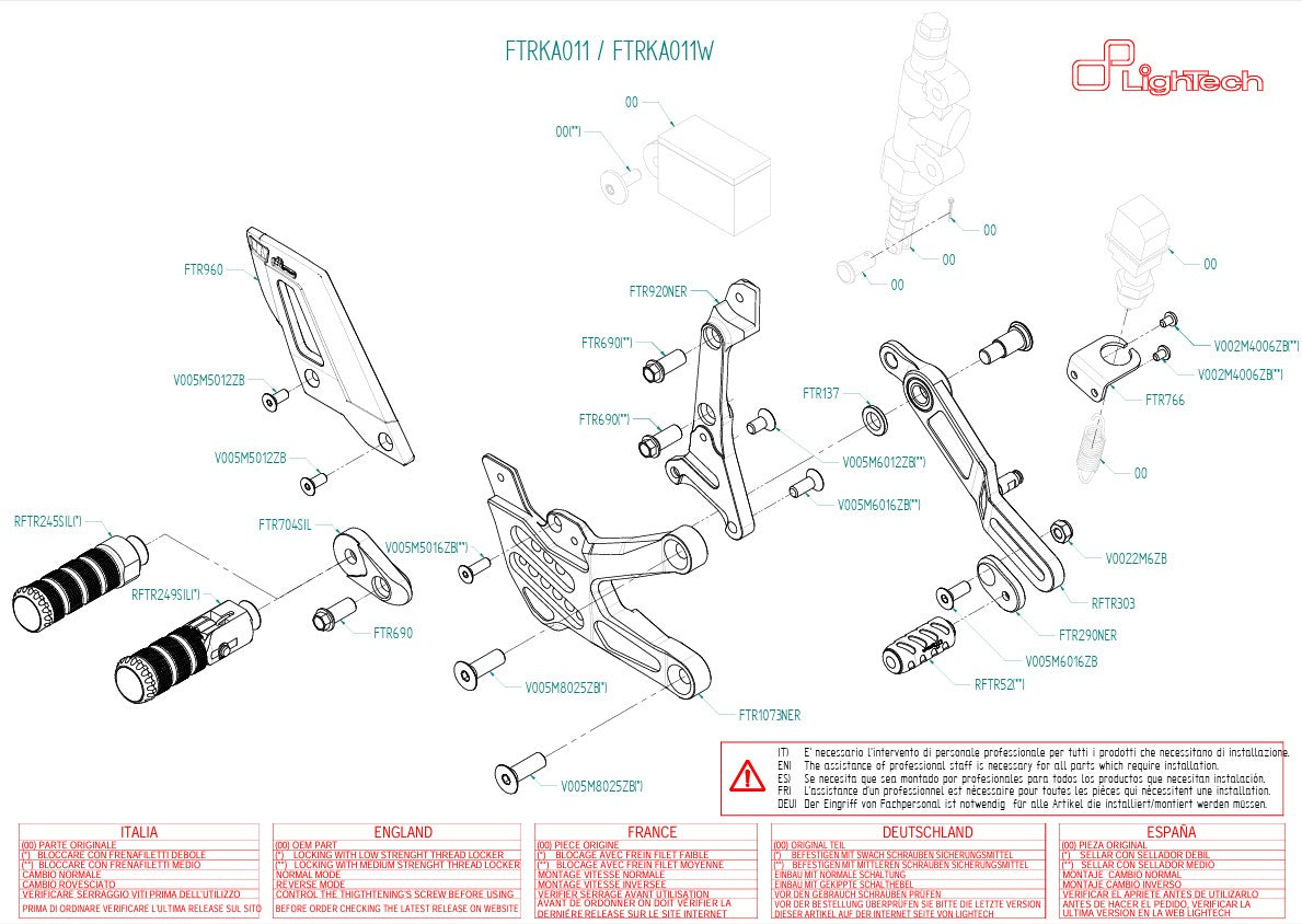 Sustav kočenja LighTech Kawasaki ZX-10 R/RR (21-26) FTRKA011/W 