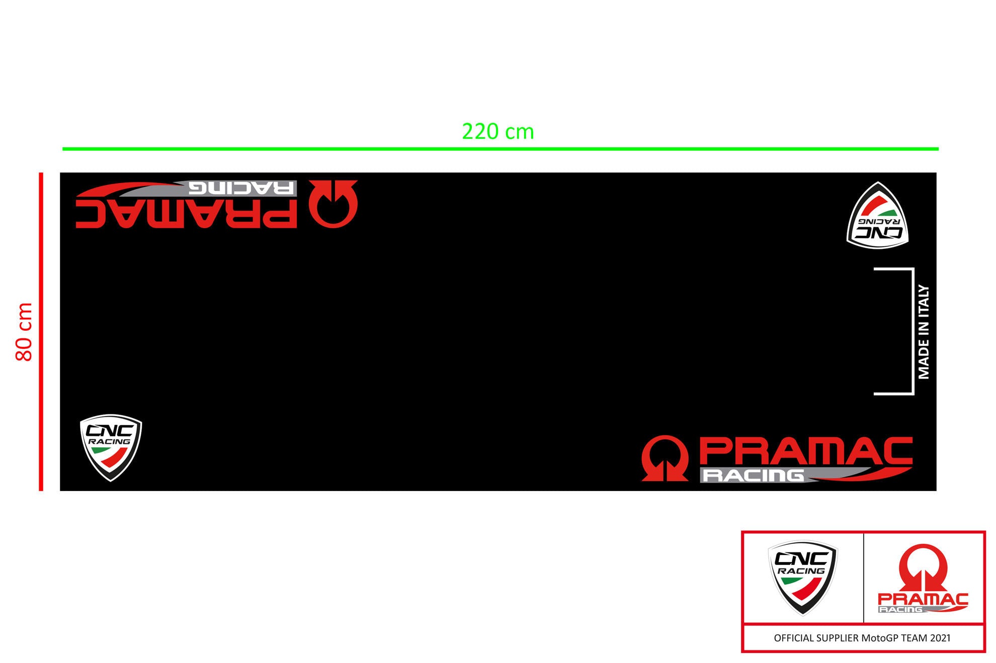 Motociklistički tepih za box i garažu 220 x 80 cm Pramac Racing Limited Edition CNC Racing GA003BPR 