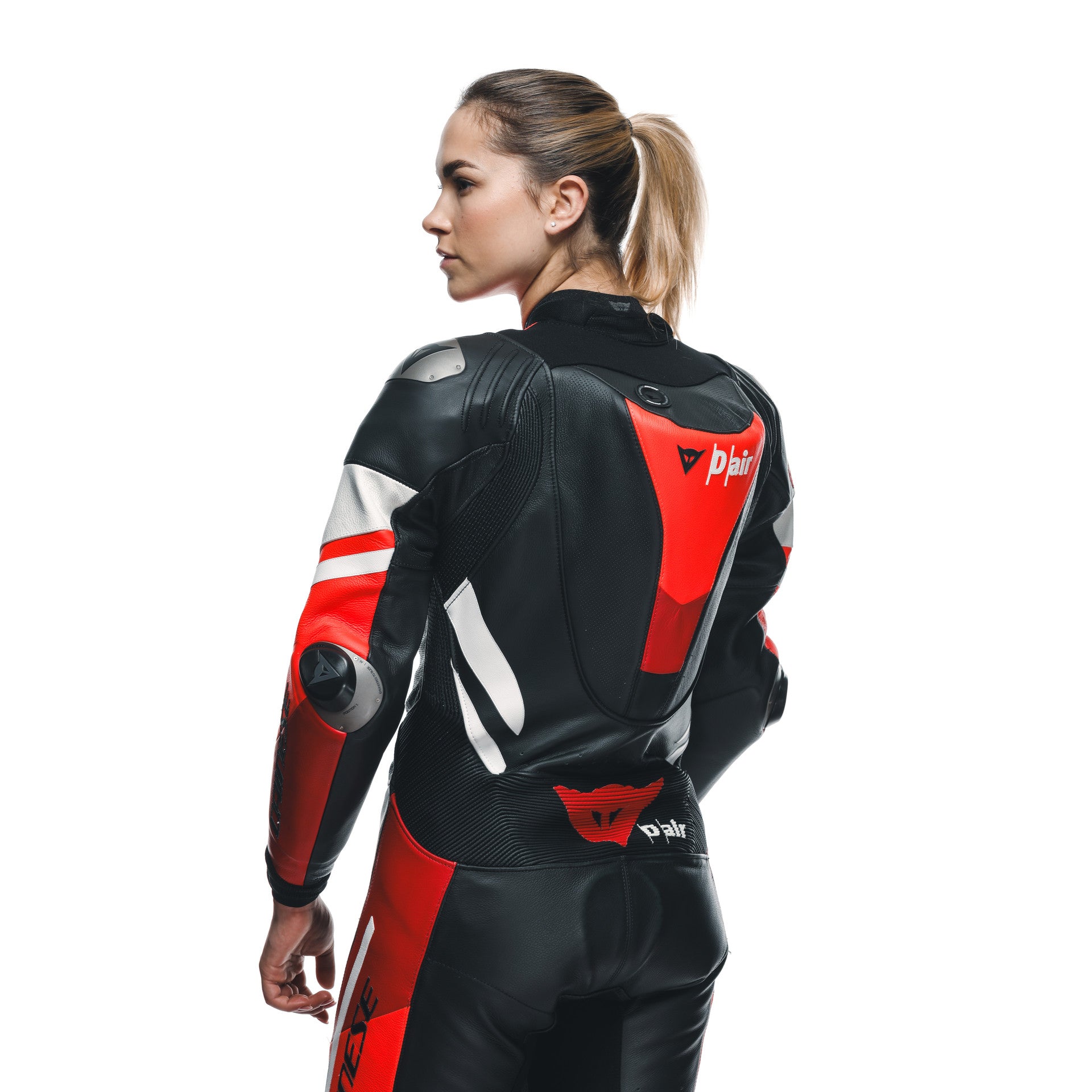 Dainese Misano 3 Lady D-AIR® Kombinezon Kožno odijelo – Perforirani zračni jastučić trkaći odijelo | Žene | Crvena 