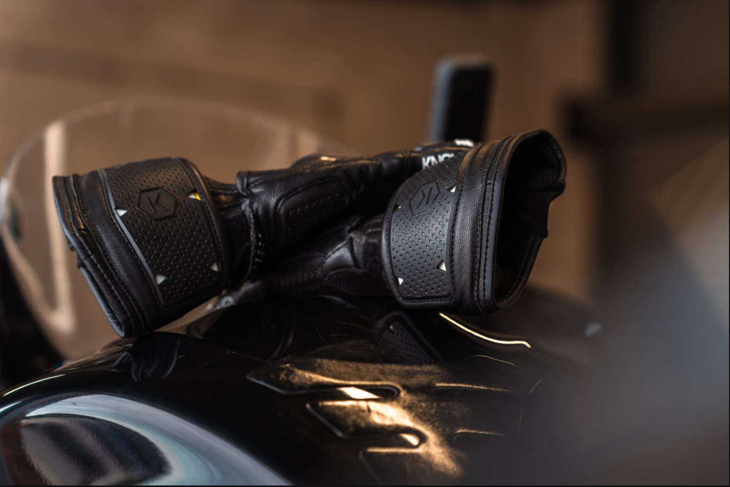 Knox Oulton MK2 Sport Lederhandschuhe | Herren | Schwarz/Weiß | 1011352160050