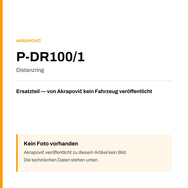 Akrapovic Distanzring P-DR100/1 — Platzhalter, kein Herstellerfoto verfügbar