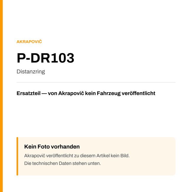 Akrapovic Distanzring P-DR103 — Platzhalter, kein Herstellerfoto verfügbar