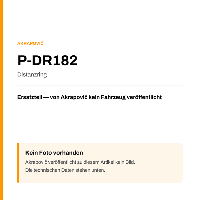 Akrapovic Distanzring P-DR182 — Platzhalter, kein Herstellerfoto verfügbar