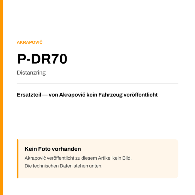 Akrapovic Distanzring P-DR70 — Platzhalter, kein Herstellerfoto verfügbar