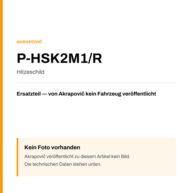 Akrapovic Hitzeschild P-HSK2M1/R — Platzhalter, kein Herstellerfoto verfügbar