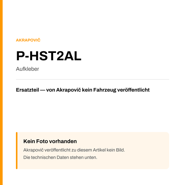 Akrapovic Aufkleber P-HST2AL — Platzhalter, kein Herstellerfoto verfügbar