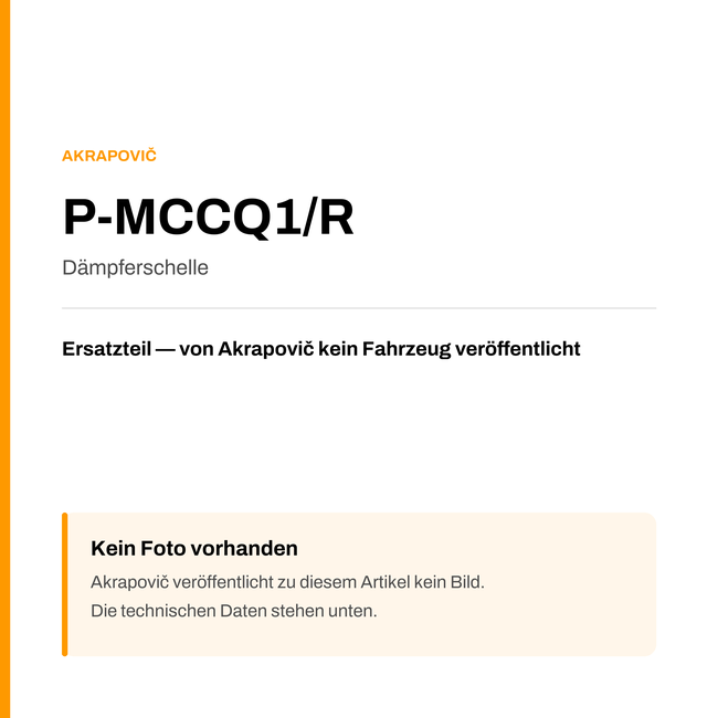 Akrapovic Dämpferschelle P-MCCQ1/R — Platzhalter, kein Herstellerfoto verfügbar