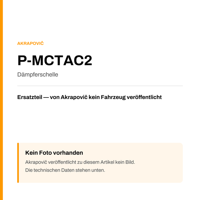 Akrapovic Dämpferschelle P-MCTAC2 — Platzhalter, kein Herstellerfoto verfügbar
