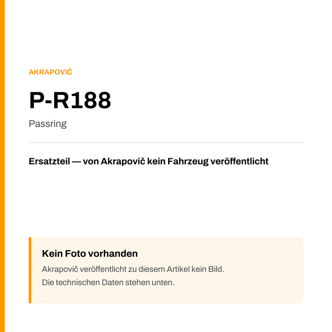 Akrapovic Passring P-R188 — Platzhalter, kein Herstellerfoto verfügbar