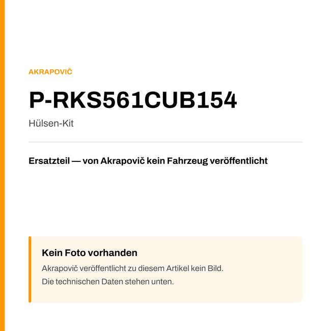 Akrapovic Hülsen-Kit P-RKS561CUB154 — Platzhalter, kein Herstellerfoto verfügbar