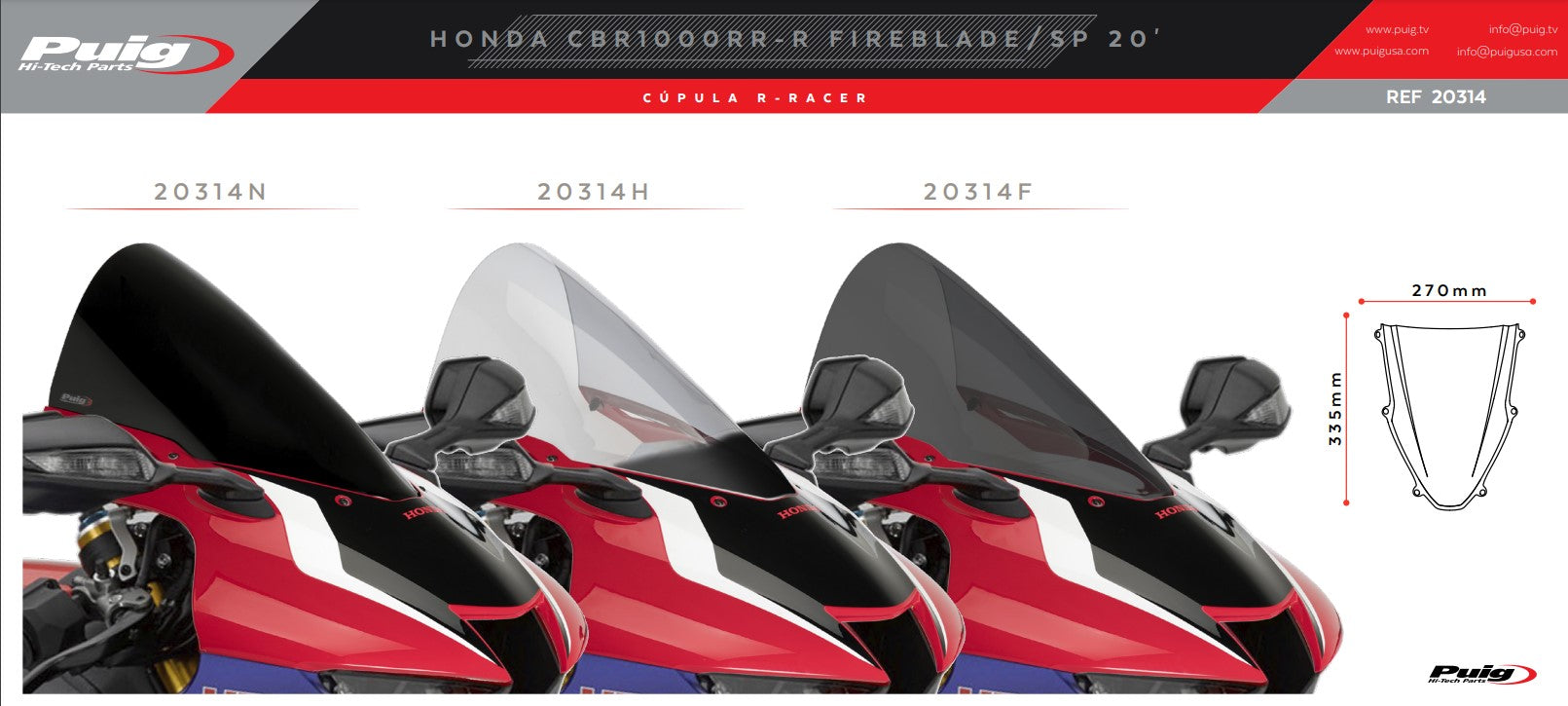 Puig R-Racer vjetrobran Honda CBR 1000 RR-R SC82 (20-26) 20314 