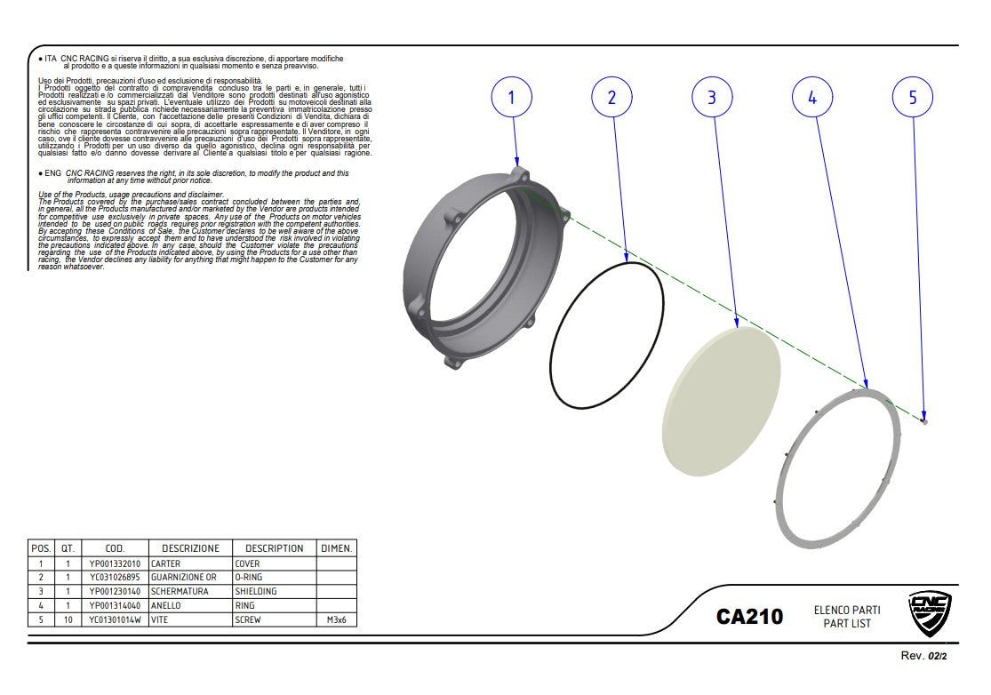 Prozirni poklopac spojke Pramac Racing Limited Edition CNC Racing Ducati Panigale V4/S (25-26) CA210PR 