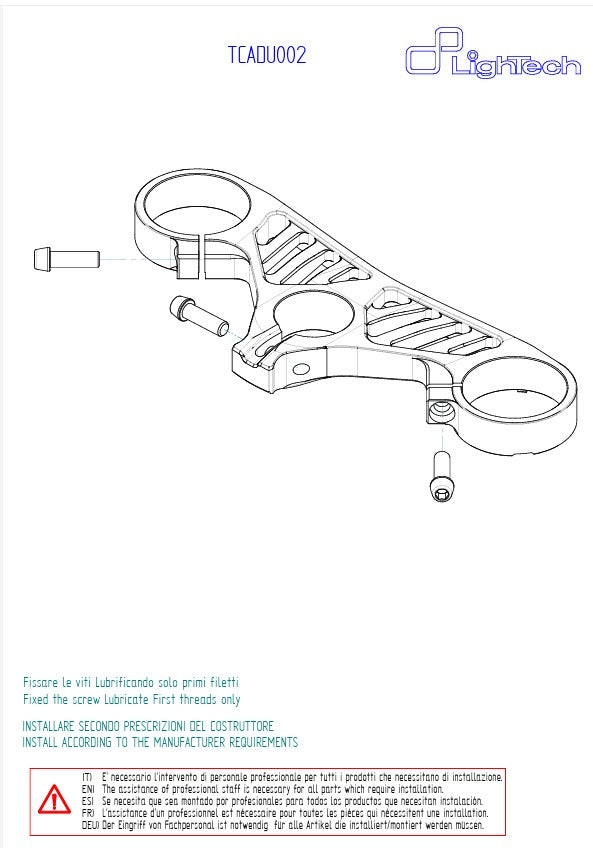 Gornja vilica LighTech Ducati Panigale V4/S/R (25-26) TCADU002NER 
