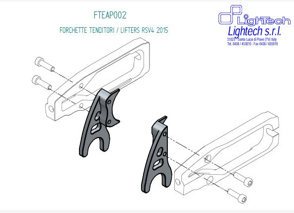 Stalak za LighTech napinjač lanca TEAP003 Aprilia RSV4/RR/RF/1100 Factory (15-20) FTEAP002SIL 