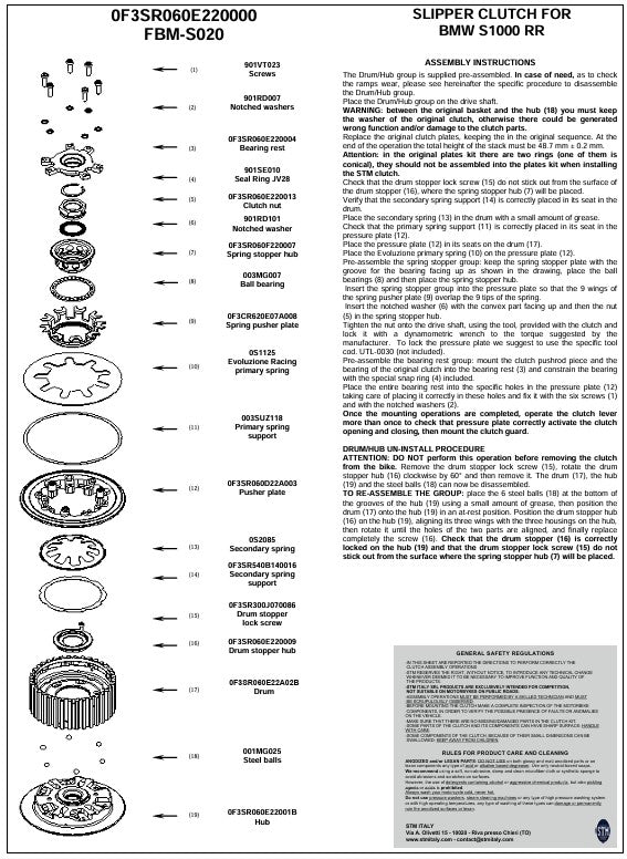 STM Anti-Hopping spojka BMW M1000RR K66 (23-26) FBM-S020 