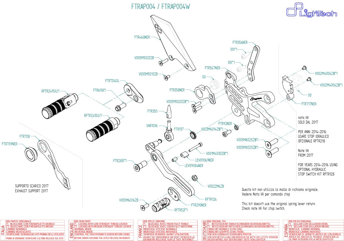 Sustav ispuha LighTech Aprilia RSV4/Factory/R/RR/RF (09-16) FTRAP004/W 