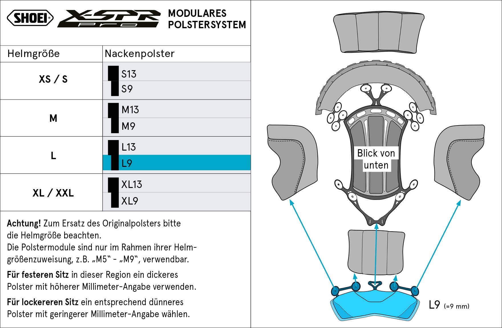 Shoei Podstava za vrat L9 (XPRO) Tip-P za X-SPR PRO 