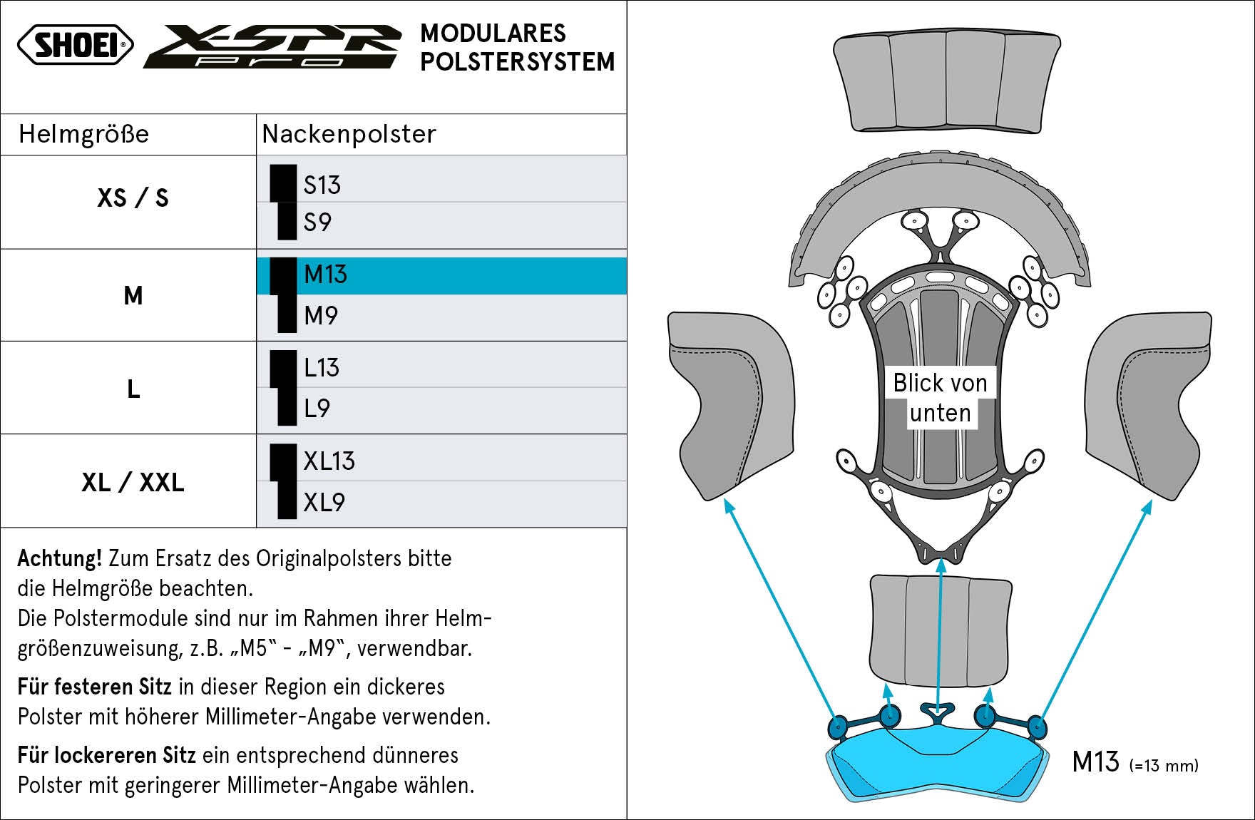 Shoei Podstava za vrat M13 (XPRO) Tip-P za X-SPR PRO 