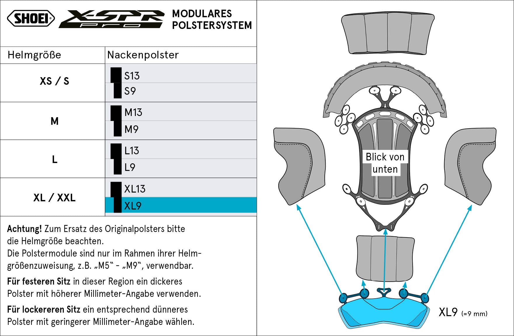 Shoei Podstava za vrat XL9 (XPRO) Tip-P za X-SPR PRO 
