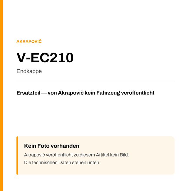Akrapovic Endkappe V-EC210 — Platzhalter, kein Herstellerfoto verfügbar