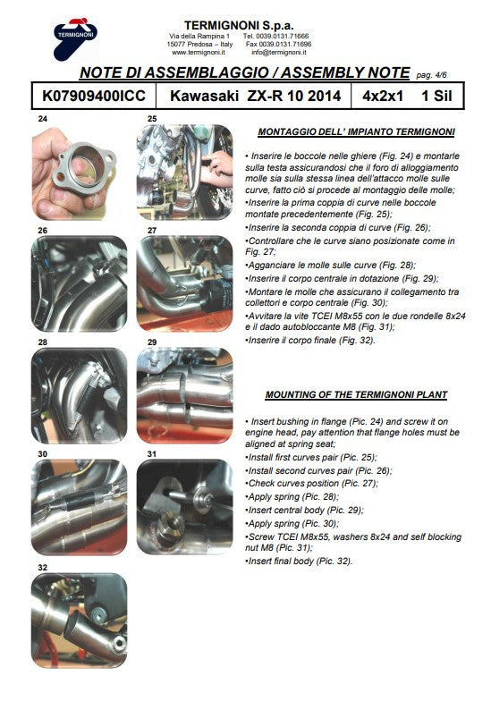 Termignoni kompletni ispušni sustav Titanium Kawasaki ZX-10 R/RR (16-20) K08010200TCC 