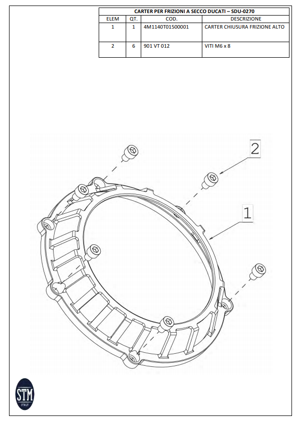 STM EVO SBK suha spojka Ducati Panigale 1199/1299 KTT-0400 
