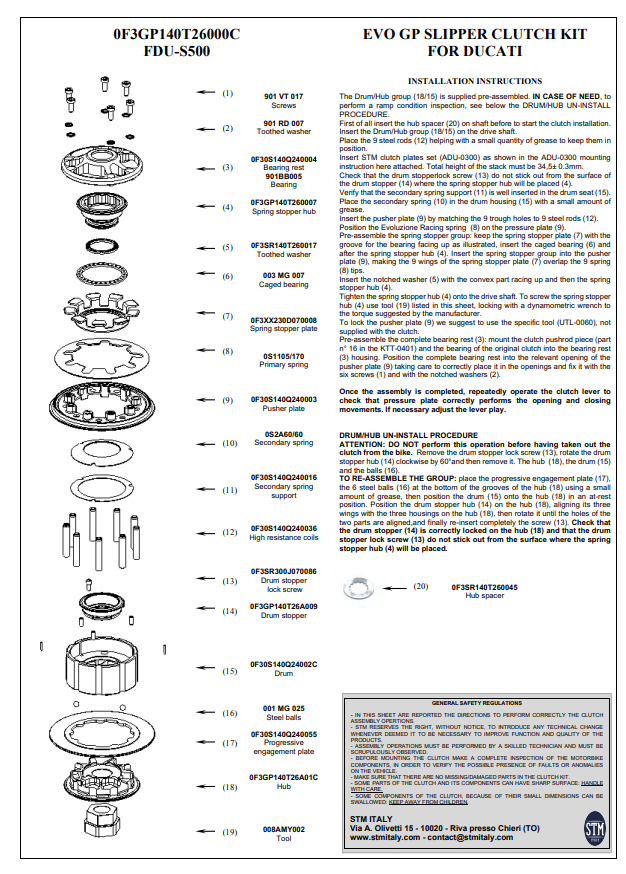 STM EVO GP suha spojka Ducati Panigale 1199/1299 KTT-0500 