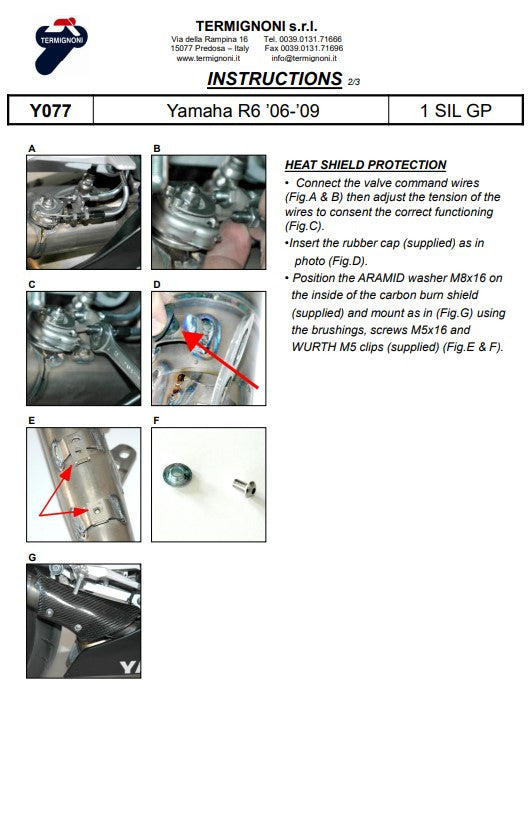 Termignoni Slip-On Classic-GP High Yamaha YZF-R6 (06-26) Y077080CR 