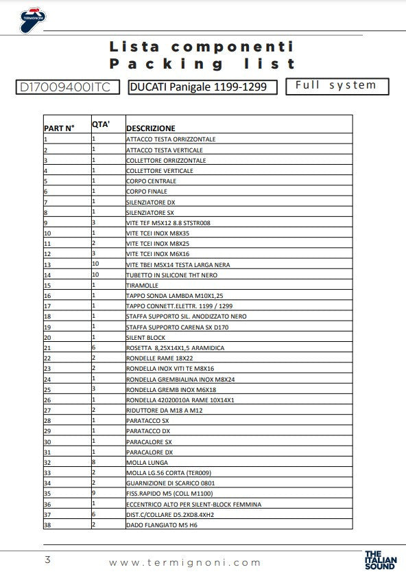 Termignoni kompletni sustav Force Ducati Panigale 1299/S (15-18) D17009400ITC 