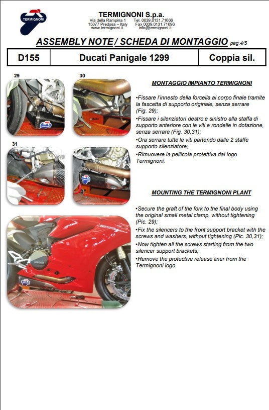 Termignoni Slip-On Kit Carbon Ducati Panigale 959 (16-19) D155102CPT+D155Y2 