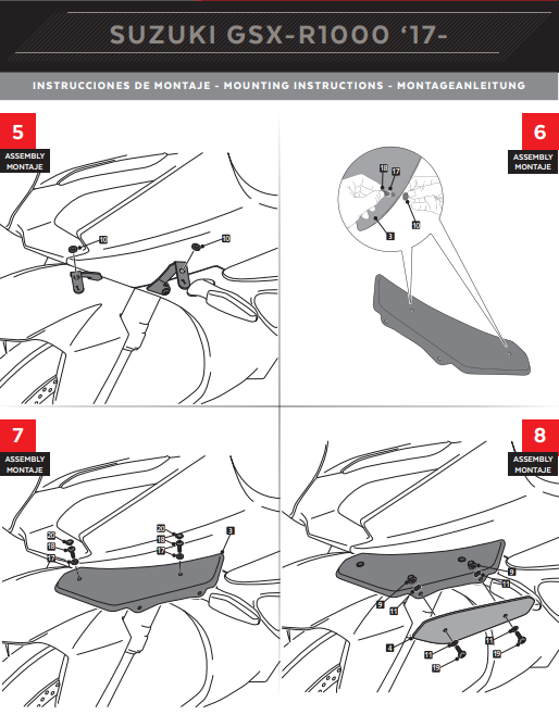 Puig Winglets Spoiler Downforce Suzuki GSX-R 1000 (17-23) 9738 