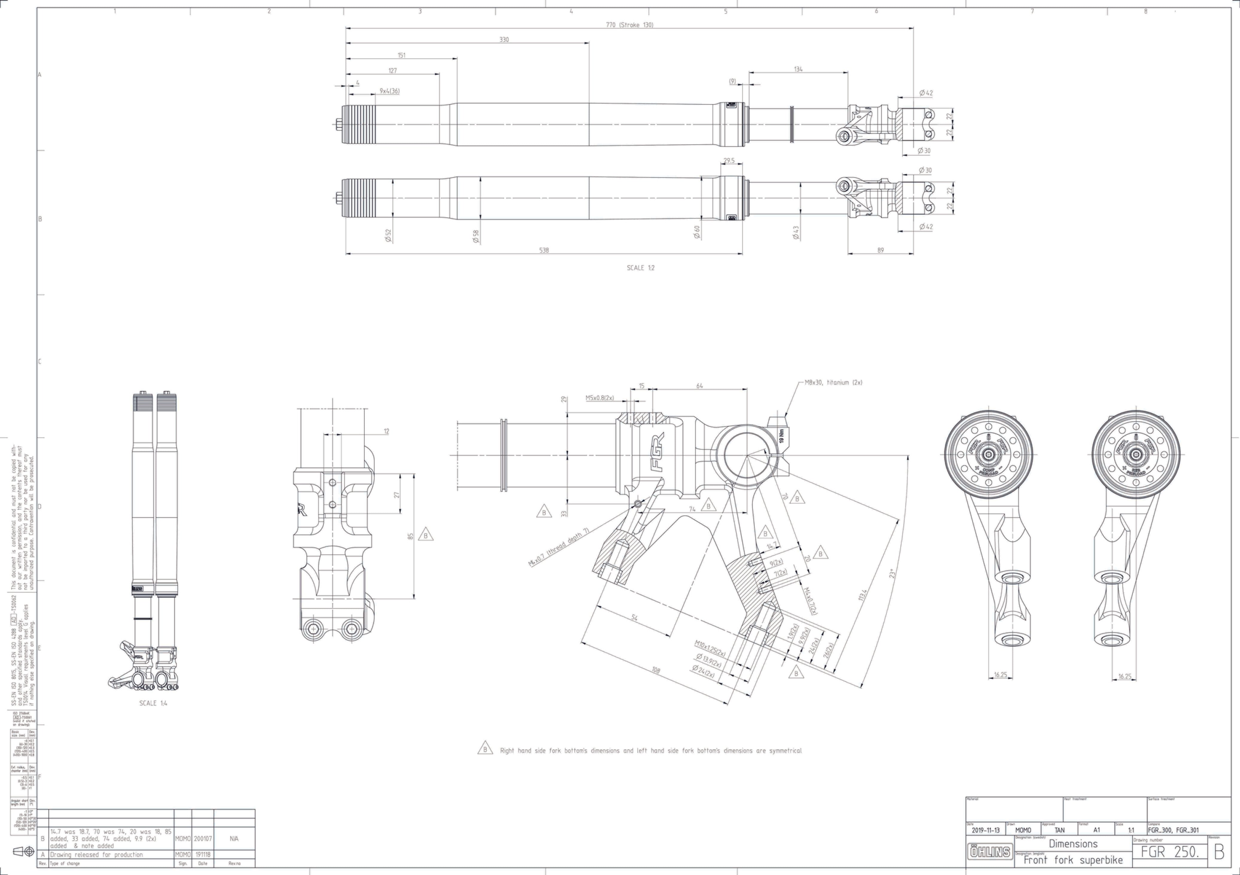 Öhlins FGR 250 Racing vilica USD Telegabel Rennsport 