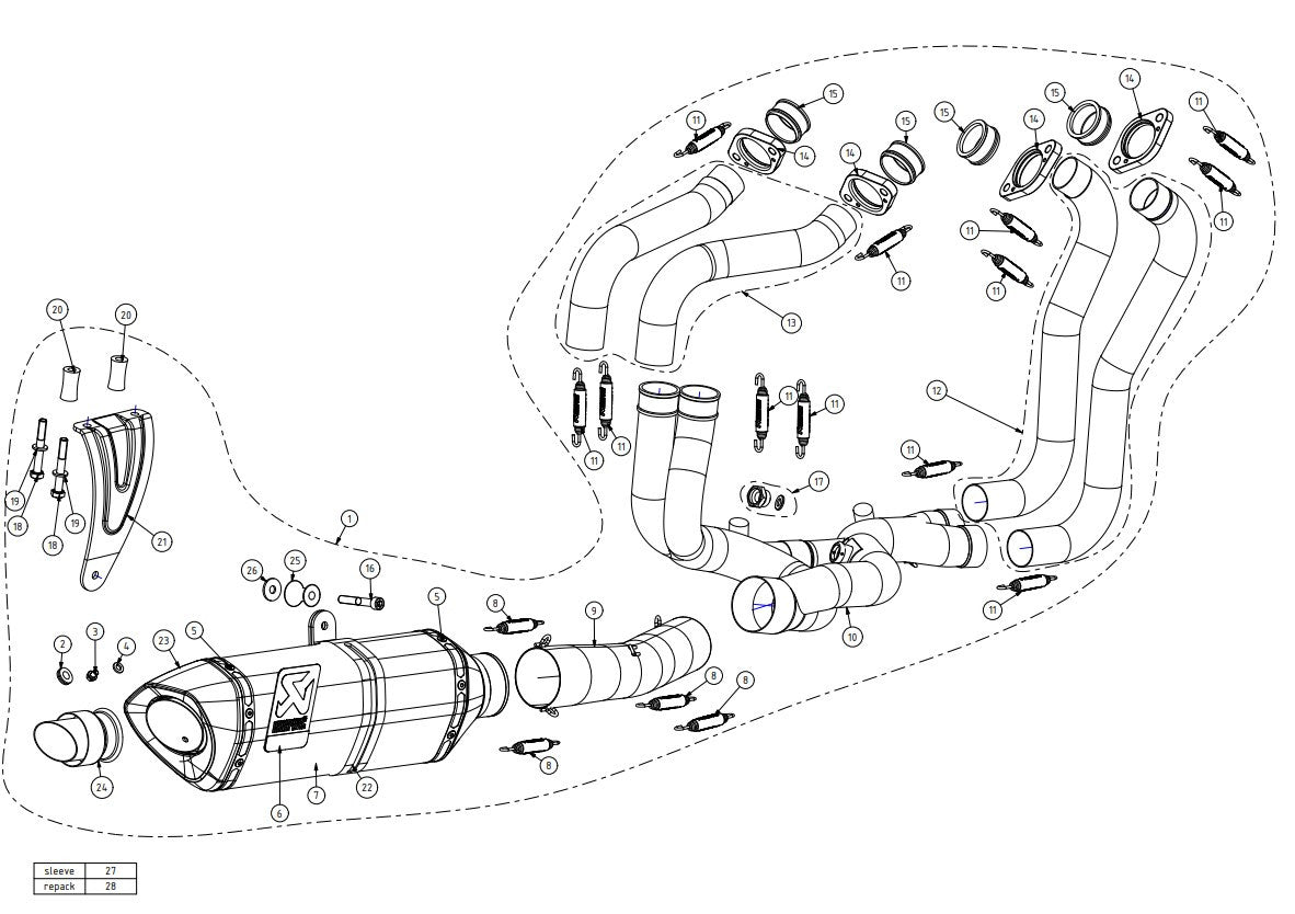 Akrapovic Evolution Line (Karbon) Aprilia RSV4/RR/RF/1100 Factory (15-20) S-A10E8-RC 